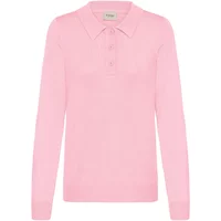 Pink fransa Marani 2 women's sweater with a collared neckline and button-up front.