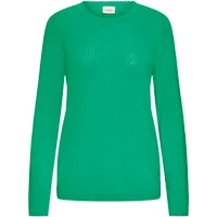 Green fransa Mary 8 women's sweater with long sleeves and ribbed crew neckline.