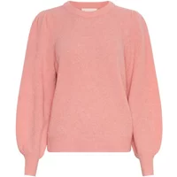 Pink Moss Copenhagen Miabelle Hope Puff sweater with long puff sleeves and ribbed cuffs.