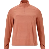 Rust-colored women's sweater with high collar, long sleeves, and relaxed fit by Q Sportswear.
