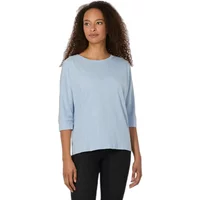Light blue Ragwear Shimona Slub sweater, 3/4 sleeves, round neckline, relaxed fit.