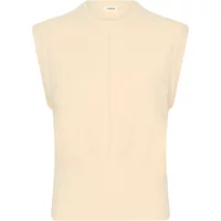 Cream-colored sleeveless sweater by Soaked in Luxury with a high neckline and relaxed fit.