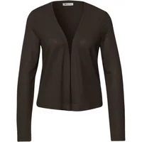 Black Street One women's sweater, V-neck, long sleeves, open front design.