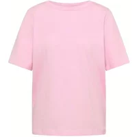 Pink Cecil Solid women's shirt with short sleeves and a round neckline.