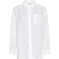 White Moss Copenhagen Pearlina women's shirt with long sleeves, button-up front, and chest pocket.