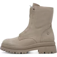 Beige Tamaris women’s ankle boots with side zip, chunky sole, and round toe design.