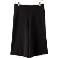 Black women's Bermuda shorts, knee-length, with a straight cut and smooth fabric by Holebrook Lissie.
