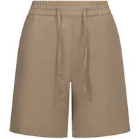 Beige women's Bermuda shorts Trespass Reenie with elastic waistband and drawstring.