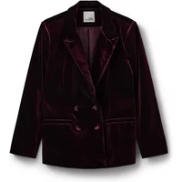 Burgundy velvet women's blazer by Sofie Schnoor with double-breasted buttons and notched lapels.