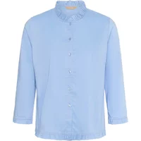 Light blue women's blouse CULTURE CUKiea with ruffled collar, button-down front, and three-quarter sleeves.
