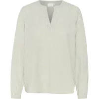 Light grey women's blouse KAFFE KALena by Kaffe with long sleeves and a V-neckline.