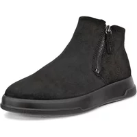 Black ECCO Move women's ankle boots with side zipper and smooth leather finish.