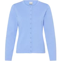 Light blue women's cardigan by Ichi, featuring a round neckline and button-down front.