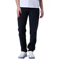 Black Rossignol women's chino shorts, knee-length, with side pockets, worn with a white shirt and sneakers.
