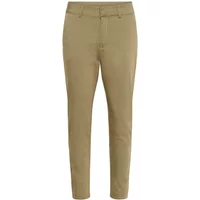 Khaki women's chino trousers by Kaffe with a slim fit, front pockets, and belt loops.