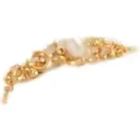 Gold circular pendant necklace with pearls, intricate design by 24 Colours.