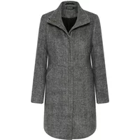 Gray women's coat by Soaked in Luxury, featuring a high collar, zip closure, and tailored fit.