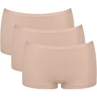 Women's beige cotton panties Sloggi GO Daily, seamless design, pack of three.