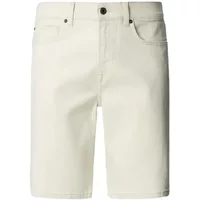 White women's denim shorts Pepe Jeans Hatch with front button, belt loops, and five-pocket design.