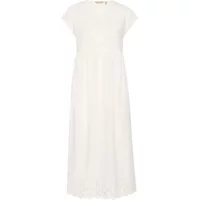 White CULTURE CUHawaii women's dress, short sleeves, round neckline, long flowing skirt.