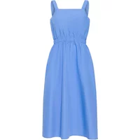 Blue Ichi IHFilaska women's dress, sleeveless with square neckline and gathered waist.