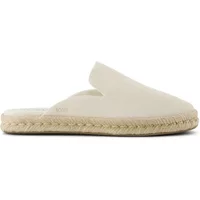 Cream TOMS SAN Santiago women's espadrilles with slip-on design and braided jute sole.