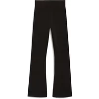 Black flared leggings by Puma x Rosé, featuring a high waist and smooth finish.