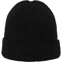 Black ribbed knit beanie with folded cuff, Women's hat Ichi Accessories Ivo by Ichi Accessories.