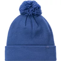 Blue Martes Essentials Coolka women's hat with pom-pom and folded brim.