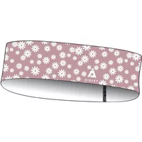 Pink Eisglut Kamelia women's headband with white floral pattern and logo.