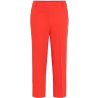 Red high waist cropped trousers by Kaffe with straight legs and a tailored fit.