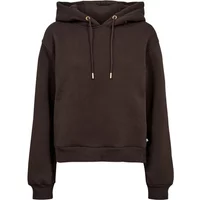 Brown Nümph Tyra women's hooded sweatshirt with drawstrings and ribbed cuffs.
