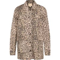 Leopard print women's jacket CULTURE CUHalina with long sleeves and button-up front.