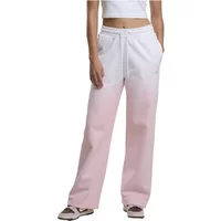 White to pink gradient women's joggers by DEF, with drawstring waist and relaxed fit.