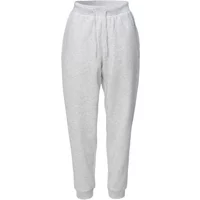 White women's joggers with elastic waistband, drawstring, and cuffed ankles by Martes Essentials Athlo.