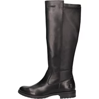 Black women's leather knee-high boots by TT.Bagatt with a smooth finish and low block heel.