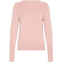 Pink women's long sleeve sweater, crew neck, slim fit, by b.young BYMmorla.