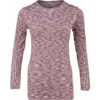 Women's long sleeve T-shirt Endurance Ascoli, marled pink fabric, crew neck, fitted design.