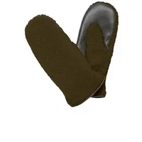 Brown women's mittens by Ichi Accessories with a soft, textured exterior and smooth black interior.