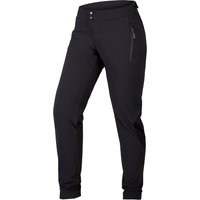 Black women's MT500 Burner pants by Endura with zippered pockets and tapered legs.