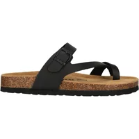Black Nou Hardinsburg V2 women's sandals with cork sole, crisscross straps, and adjustable buckle.