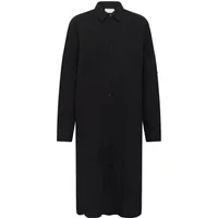 Black women's shirt dress KAFFE KANaya by Kaffe, long sleeves, collared, button-down front, knee-length.