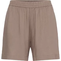 Taupe women's shorts fransa Jett 2 with elastic waistband and relaxed fit.