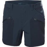Navy blue Helly Hansen women's shorts with front zipper pockets and belt loops.