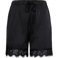 Black women's shorts by Ichi with lace trim and drawstring waist.