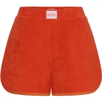 Orange Ichi IHXLILOU women's shorts with elastic waistband and curved hem.