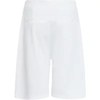 White women's shorts, knee-length, with a straight cut and elastic waistband, by Ichi.