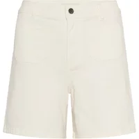 Cream women's shorts KAFFE Brook Reg Fit with front button closure and side pockets.