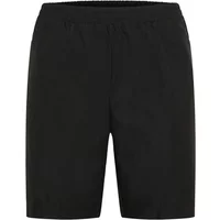Black KAFFE Curve Venessa women's shorts with elastic waistband and knee-length cut.