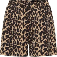 Leopard print women's shorts by Kaffe, featuring an elastic waistband and relaxed fit.